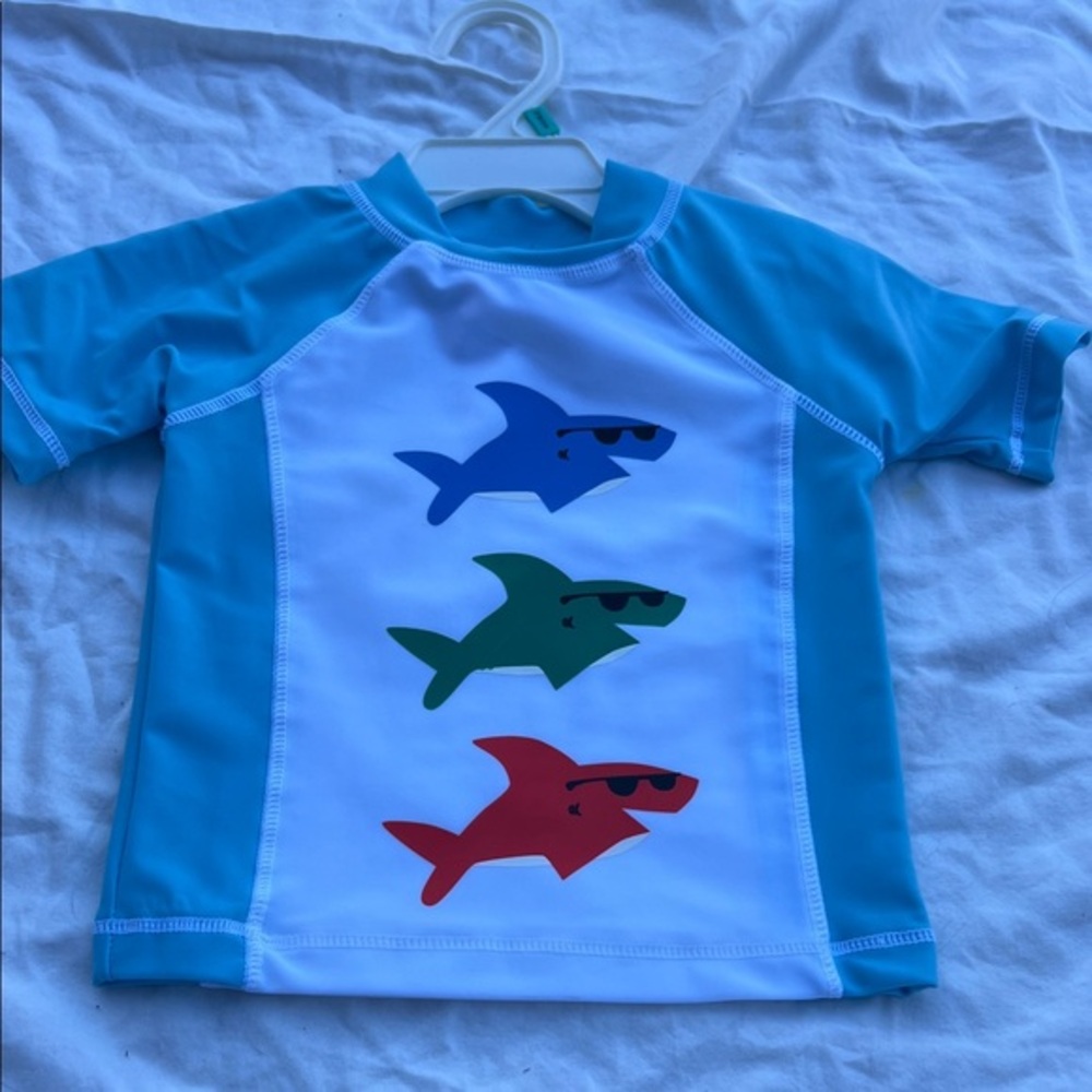 Joe Boxer Blue and White Shark Rashguard